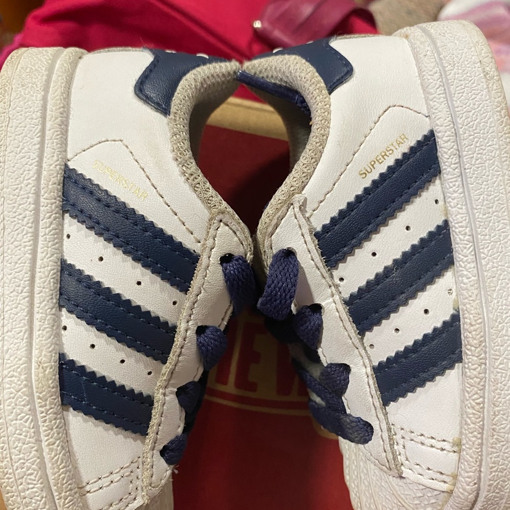 Blue and white adidas infant